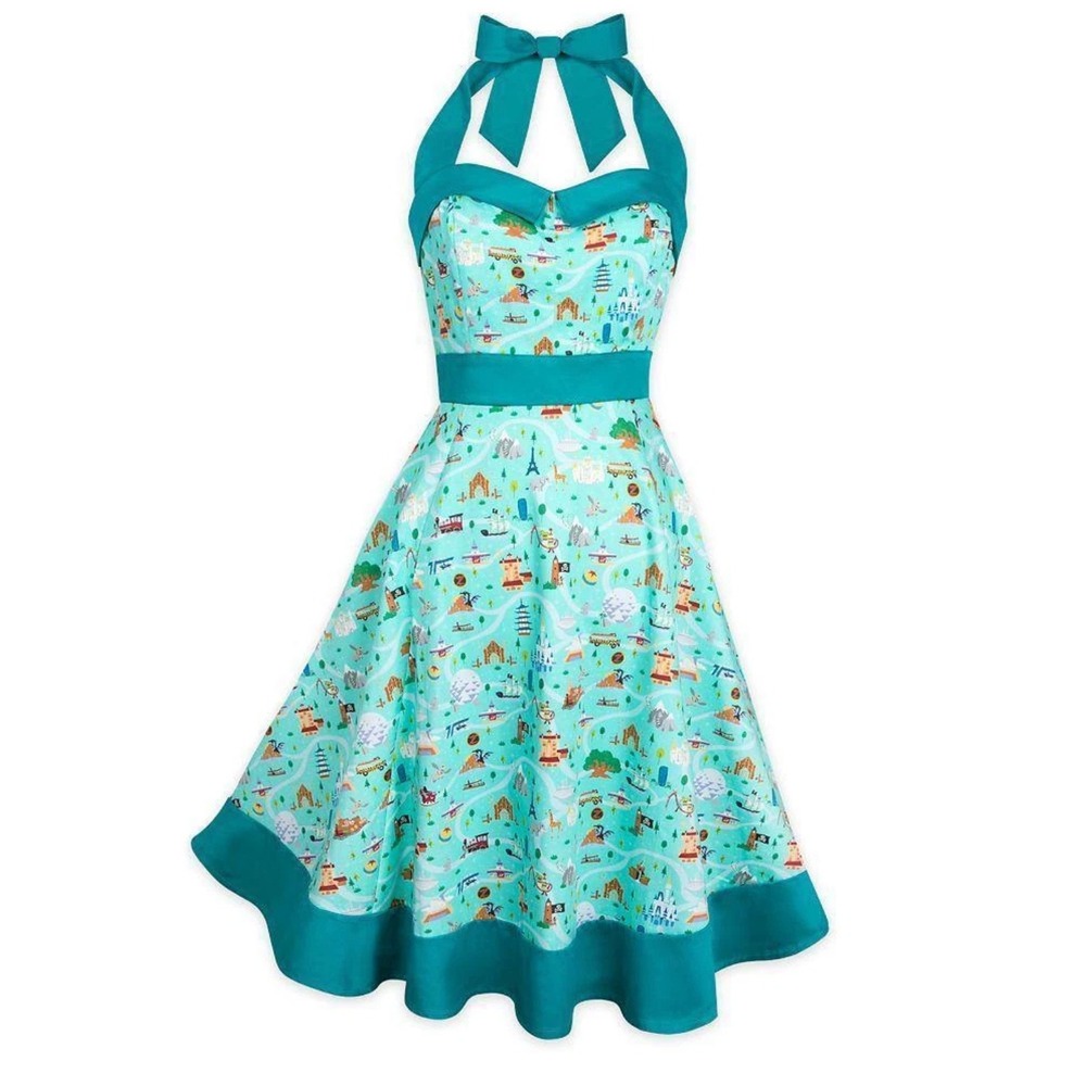 Disney The Dress Shop Disneyland Halter Dress in Teal Size XS‎ NWT